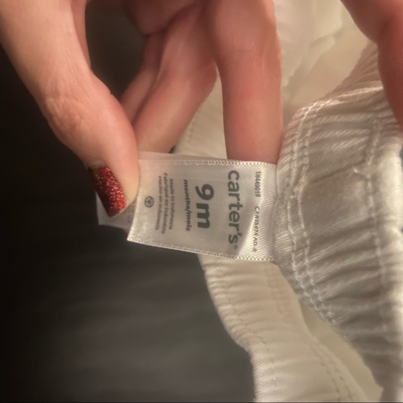 Carter’s 2-Piece Flutter Tank & Twill Short Set in yellow gingham size 9M - Picture 7 of 8